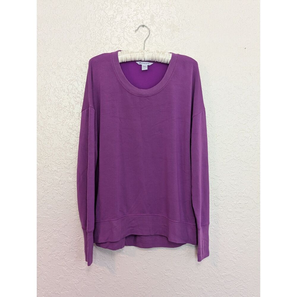 Athleta Coaster Luxe Recover Sweatshirt Eggplant Purple Pullover Medium M